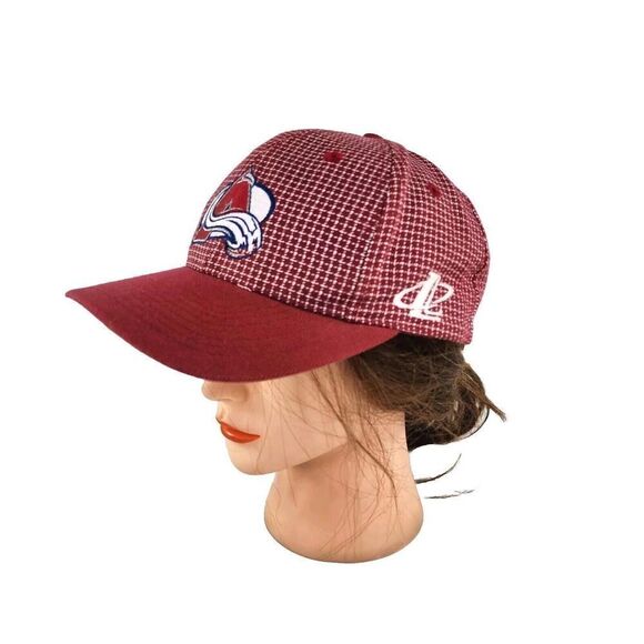 VTG Colorado Avalanche Logo Athletic Board Hook Loop Hat Cap RARE Red Hats - Picture 2 of 12